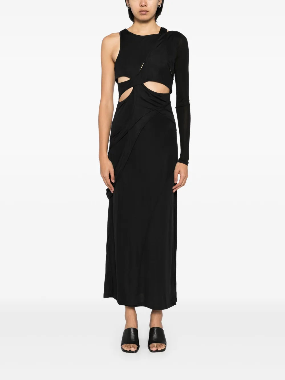 Yehuafan Asymmetric Sleeves Dress