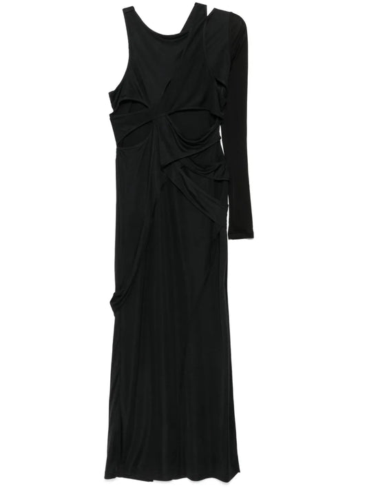 Yehuafan Asymmetric Sleeves Dress