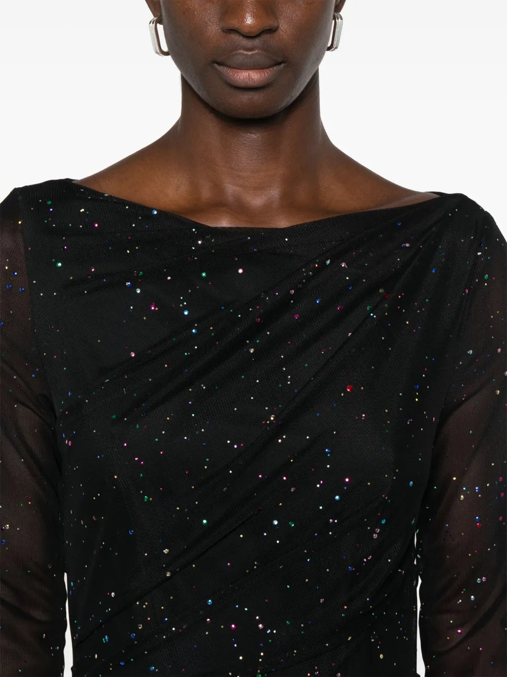 Talbot Runhof Glitter Detailed Mini Dress