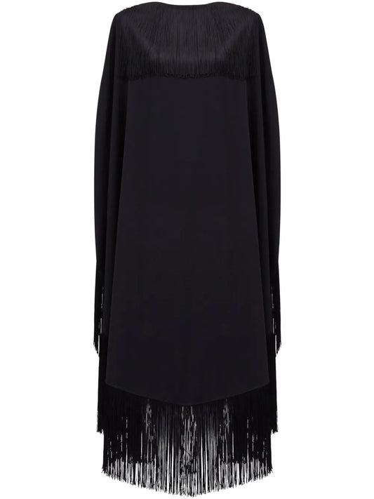 Mm6 Maison Margiela Fringe Detail Belted Midi Dress