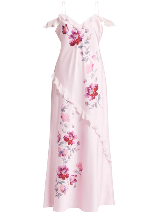 Loveshackfancy Cold Shoulder Maxi Dress