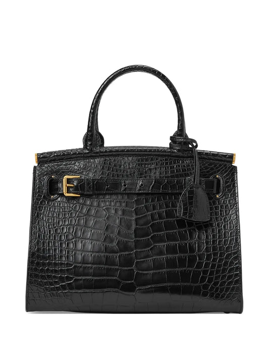 Ralph Lauren Collection Medium Caiman Shoulder Bag