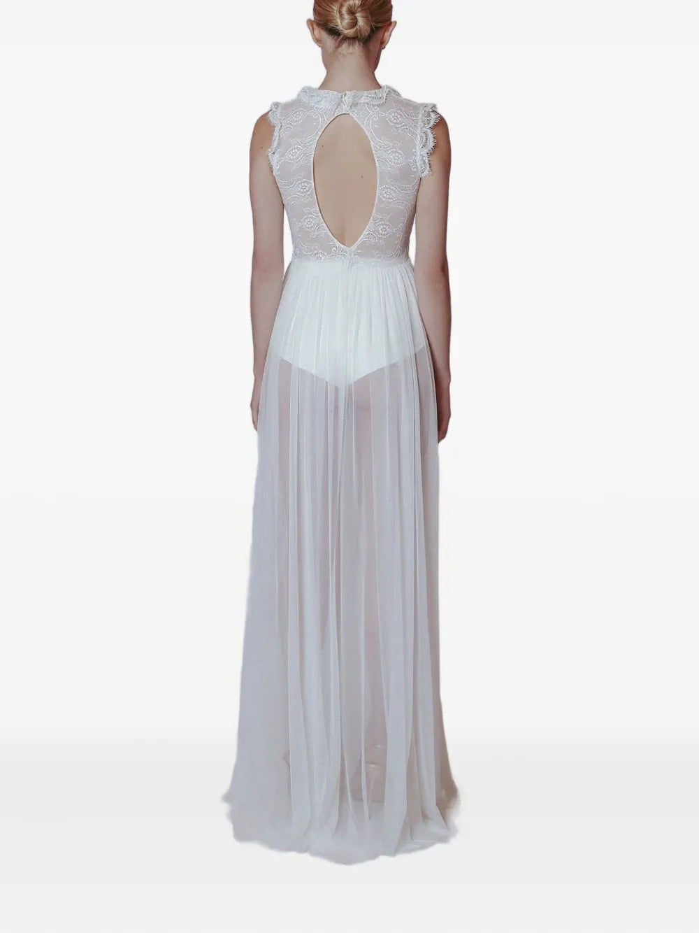 Lethicia Bronstein Lace Pattern Keyhole Dress