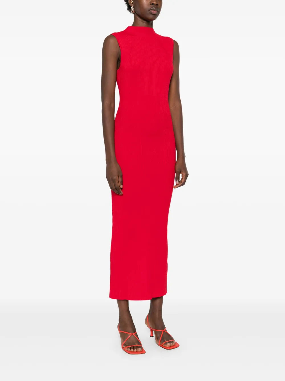Rotate Birger Christensen Ribbed Knit Midi Dress