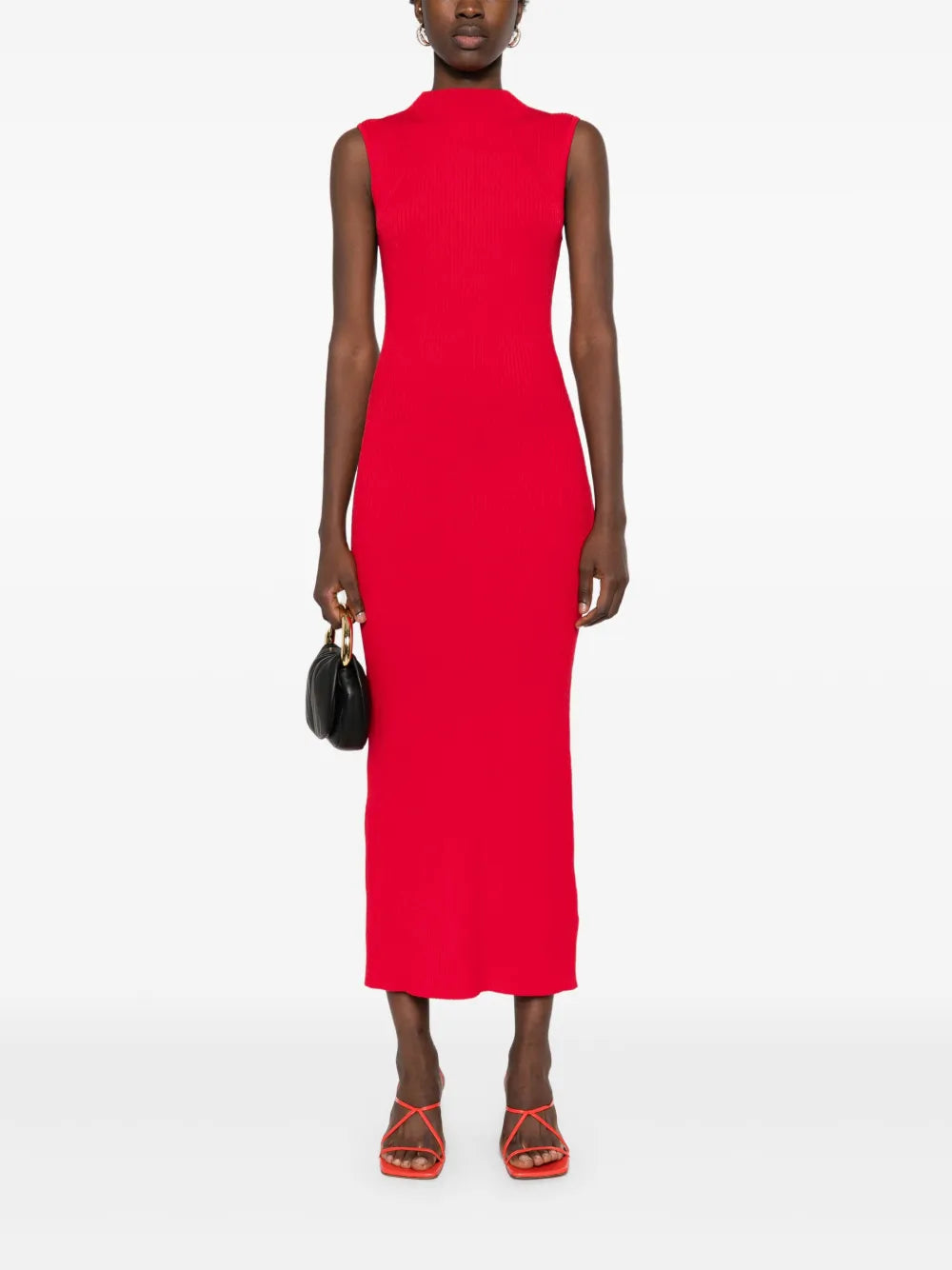 Rotate Birger Christensen Ribbed Knit Midi Dress
