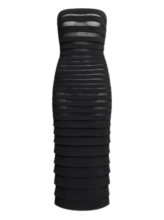 Alaia Strapless Textured Midi Dress