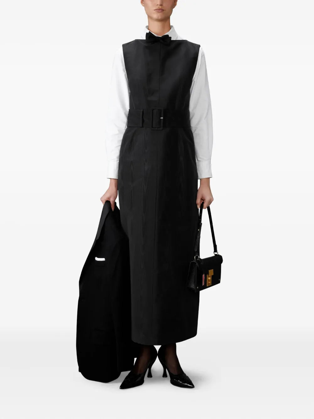 Thom Browne Boat Neck Belted Maxi Dress