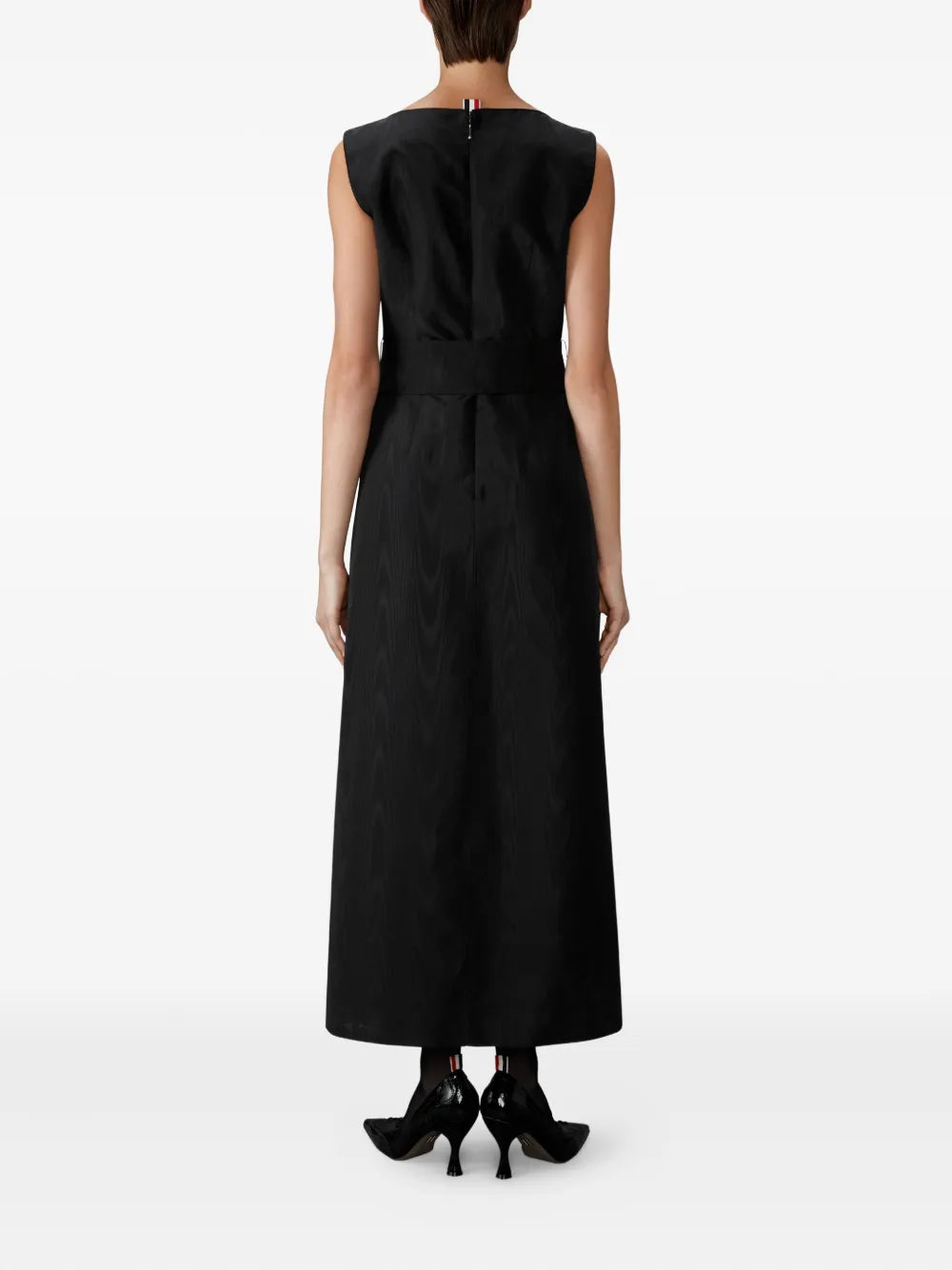 Thom Browne Boat Neck Belted Maxi Dress