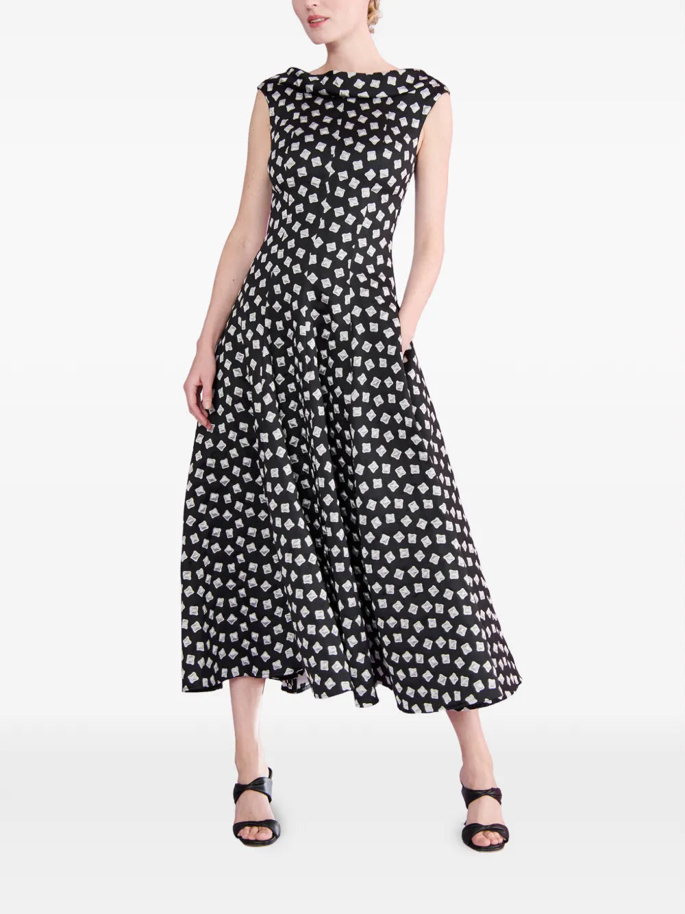Talbot Runhof Geometric Print Dress