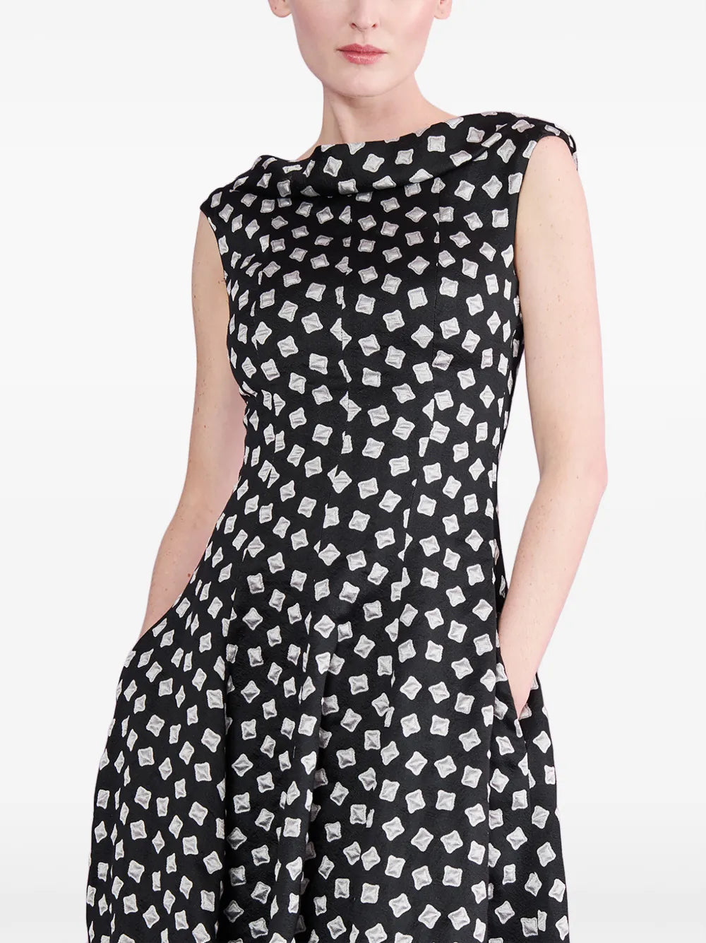 Talbot Runhof Geometric Print Dress