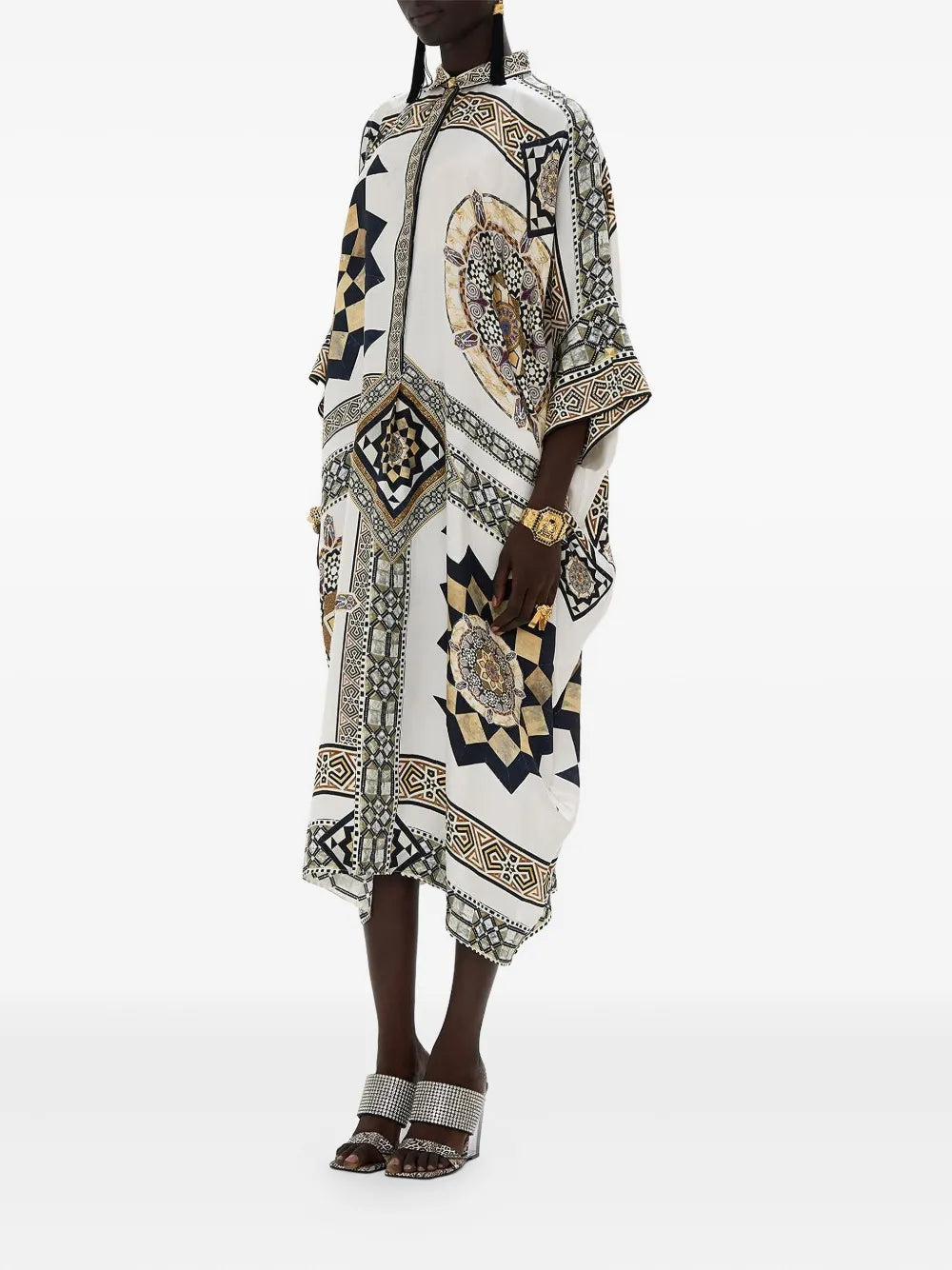 Camilla Tile Style Print Kaftan Dress