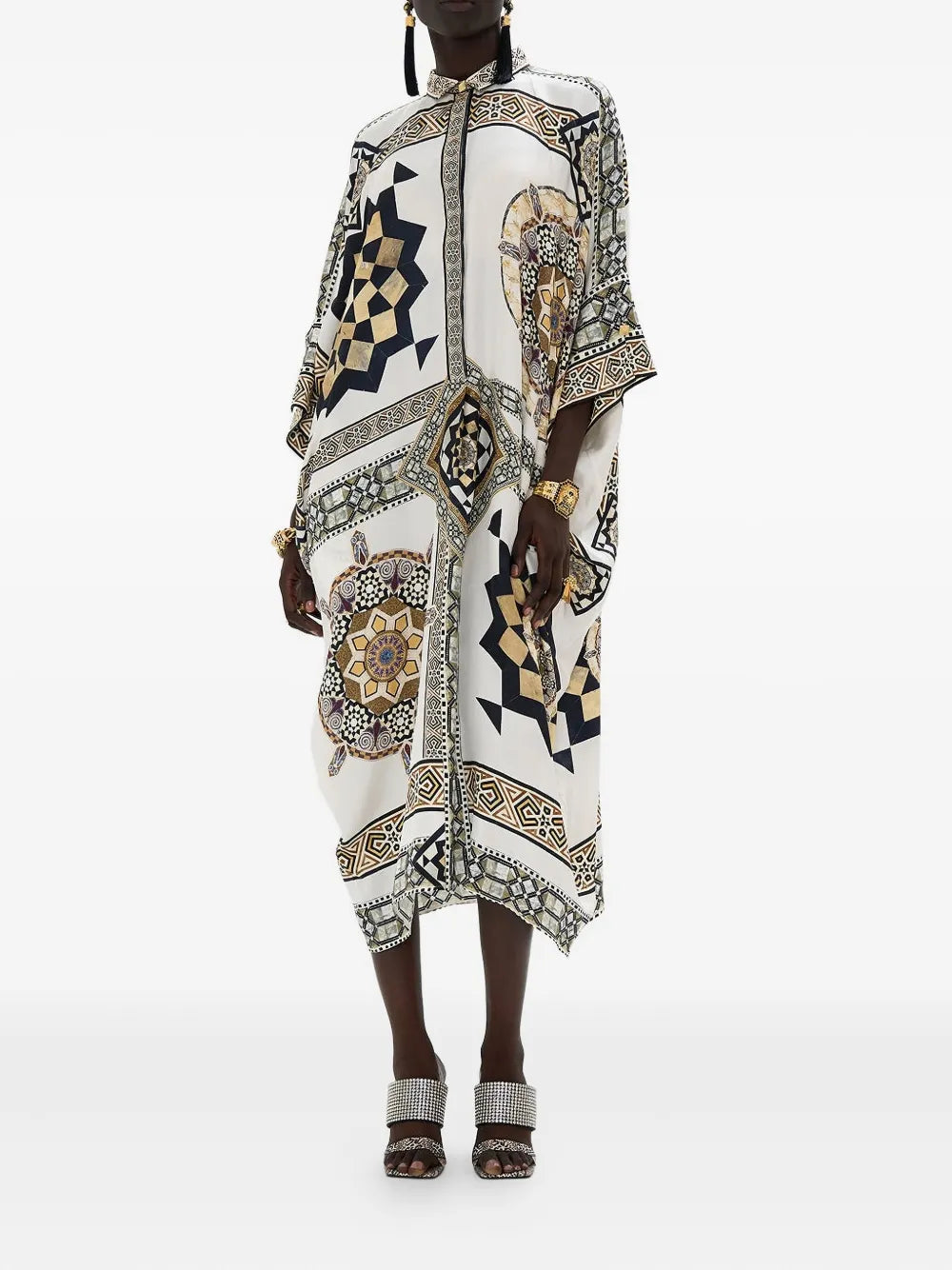 Camilla Tile Style Print Kaftan Dress