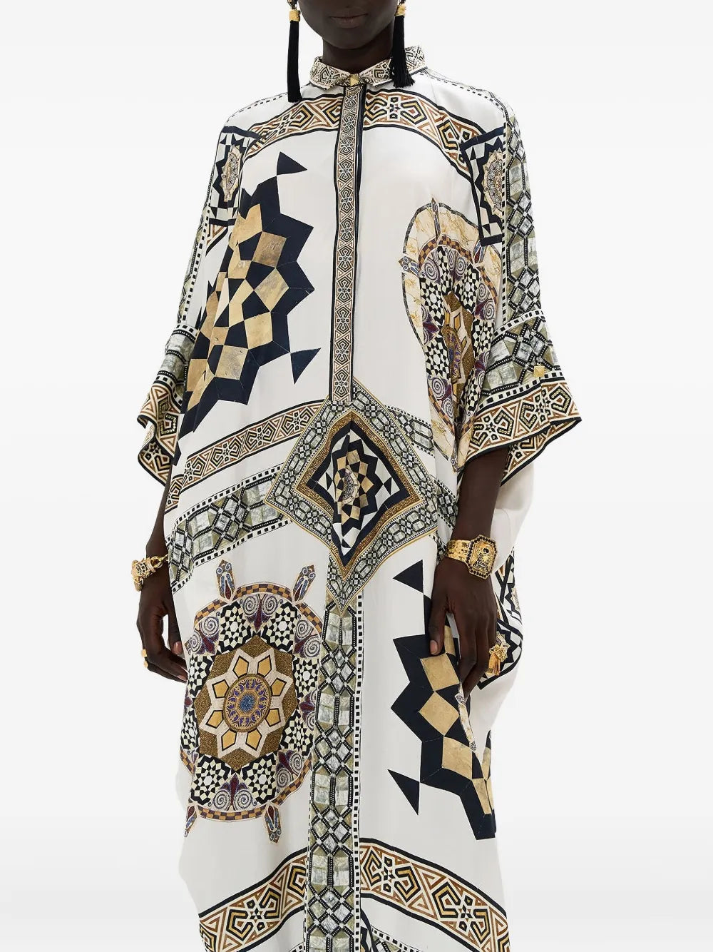 Camilla Tile Style Print Kaftan Dress