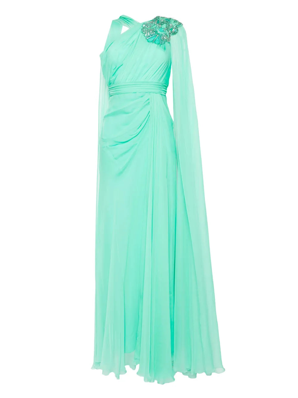 Zuhair Murad Bead Embellished Chiffon Gown