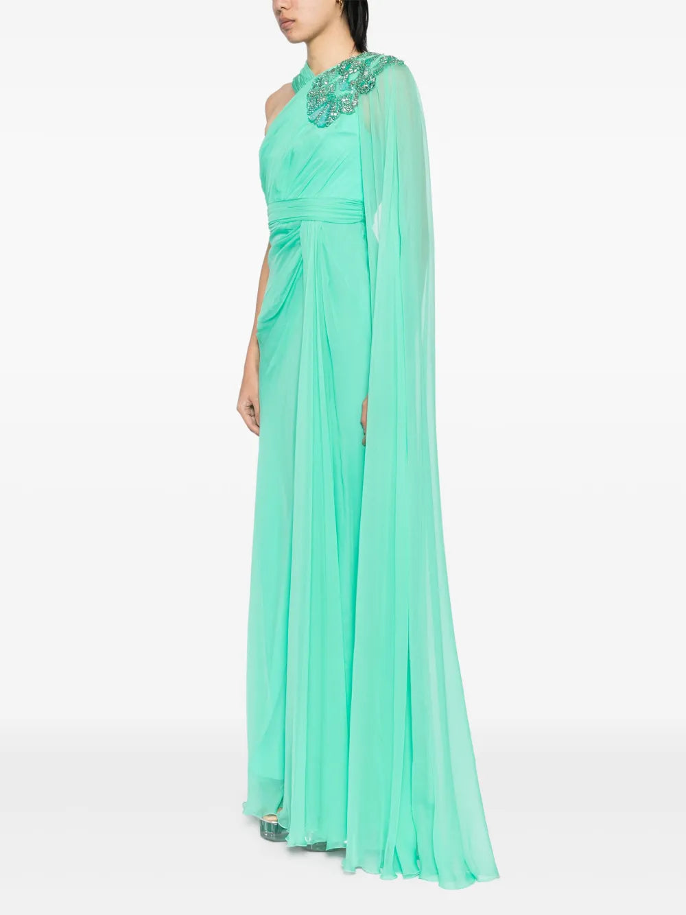 Zuhair Murad Bead Embellished Chiffon Gown