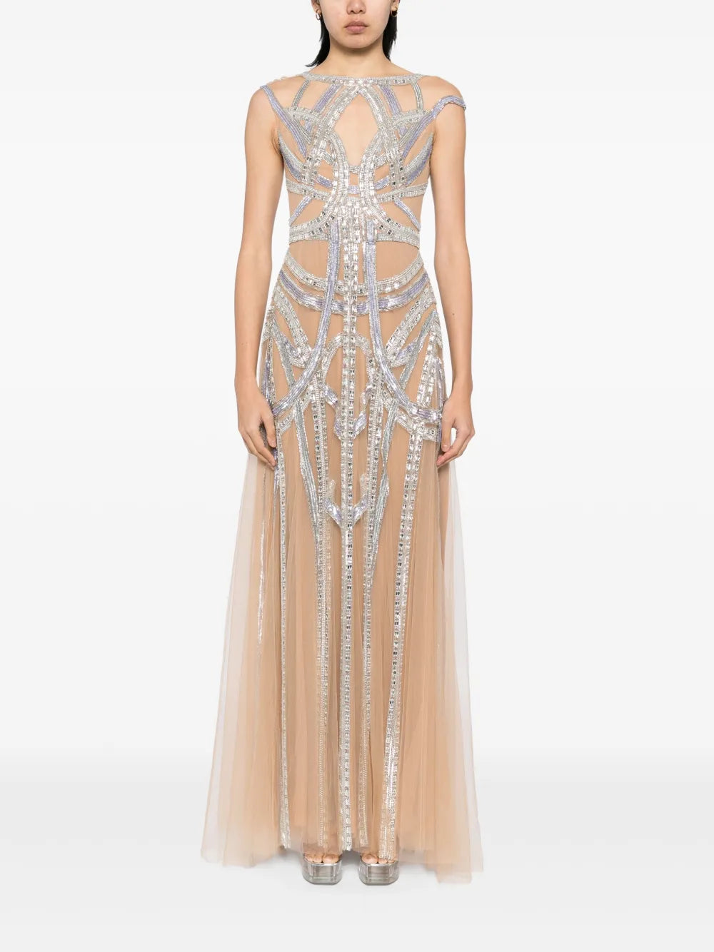 Zuhair Murad Roads Embroidered Flared Gown