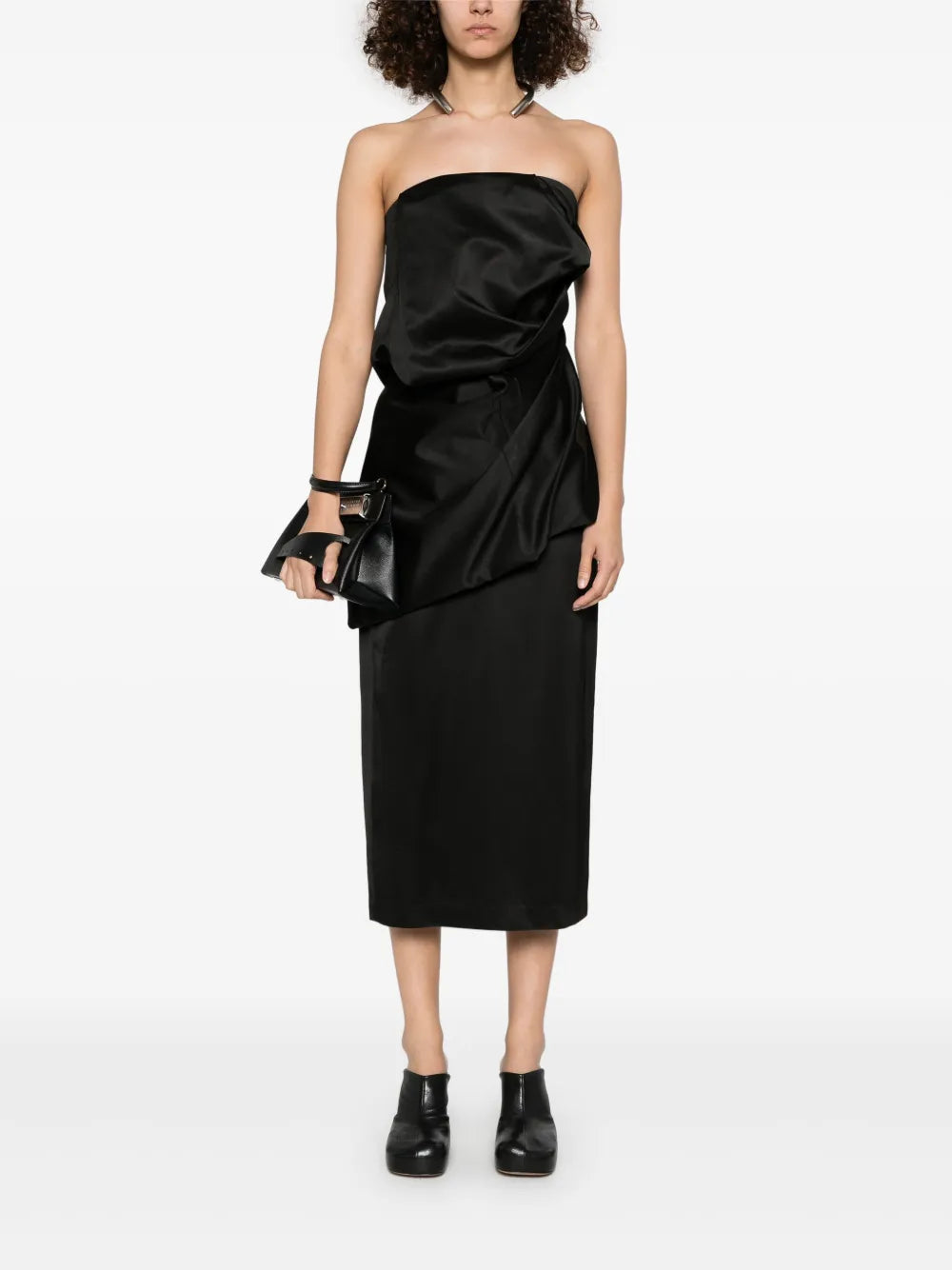 Almaz Block Draped Midi Dress