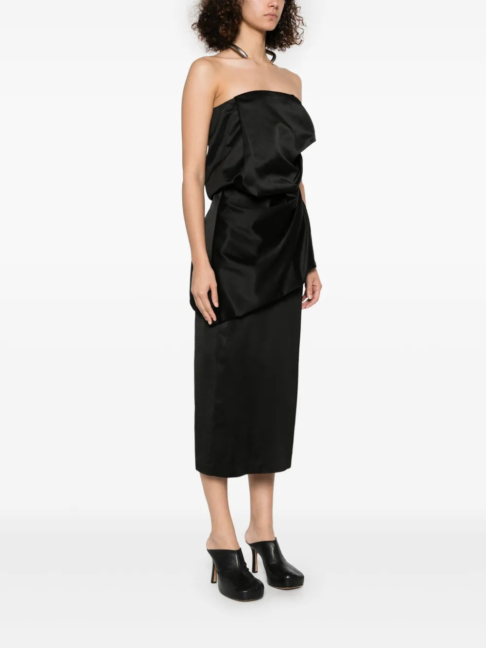Almaz Block Draped Midi Dress