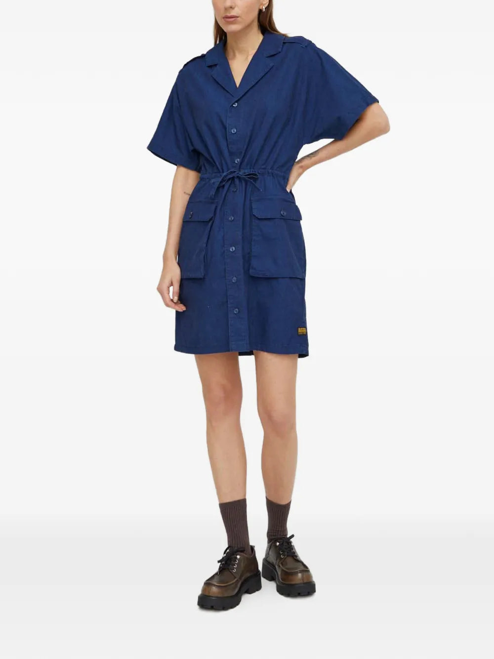 G Star Raw Drawcord Waist Mini Dress