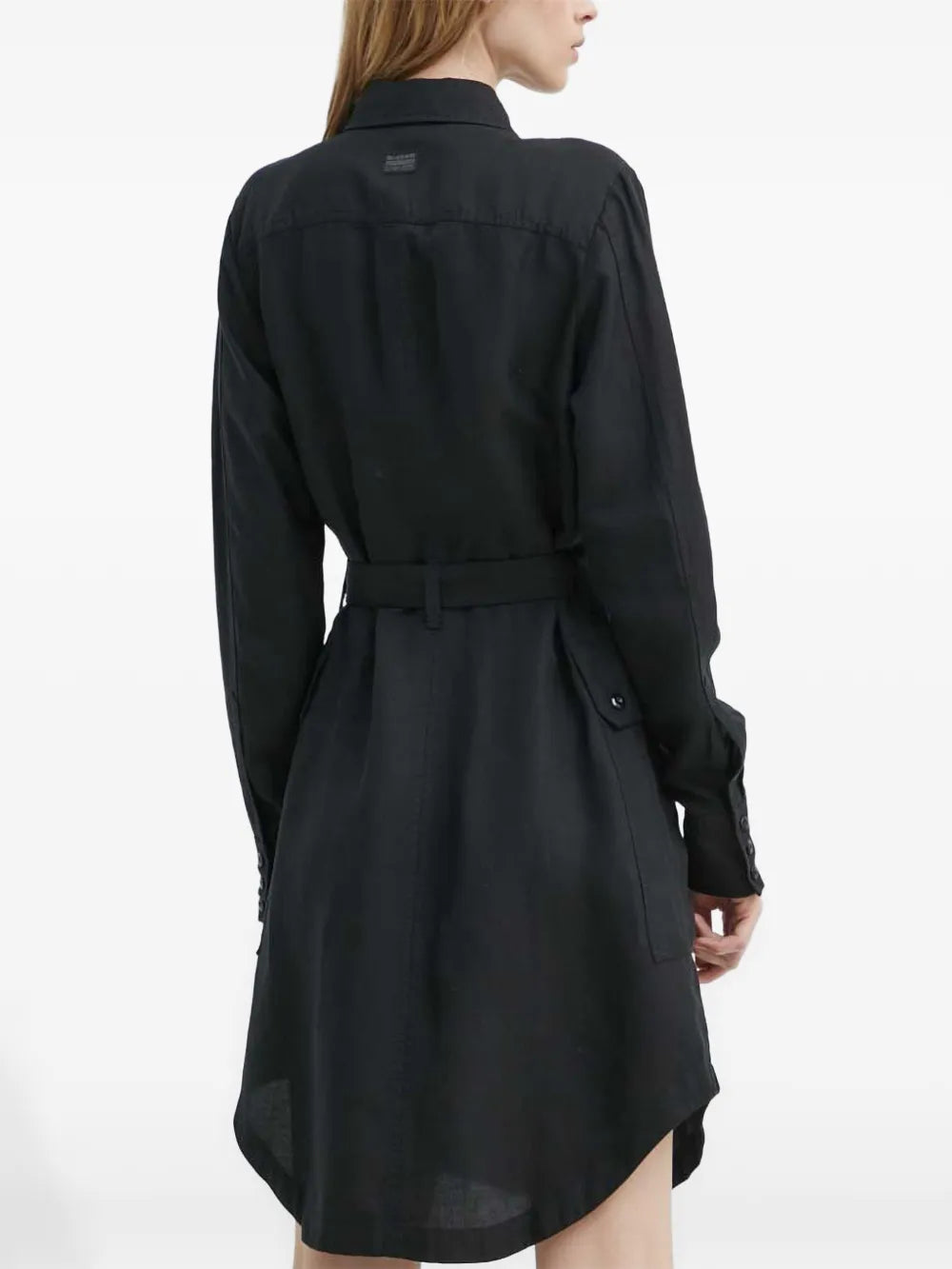G Star Raw Button Up Belted Mini Dress