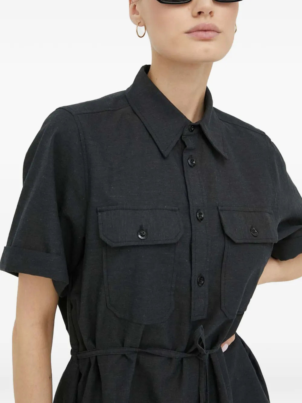 G Star Raw Buttoned Flap Pocket Mini Dress