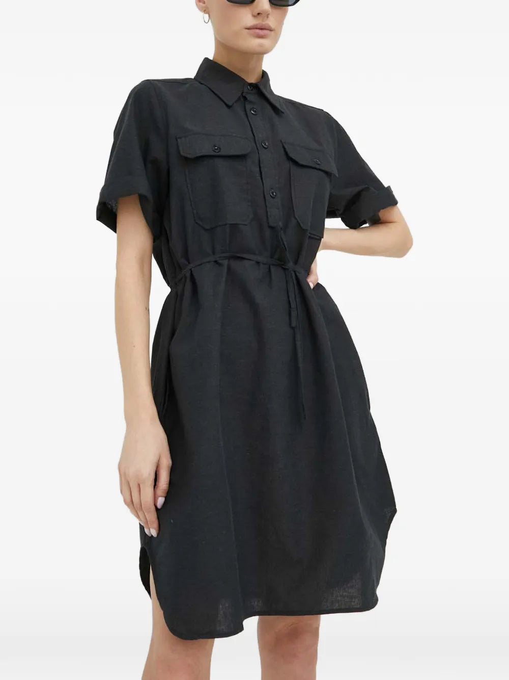 G Star Raw Buttoned Flap Pocket Mini Dress