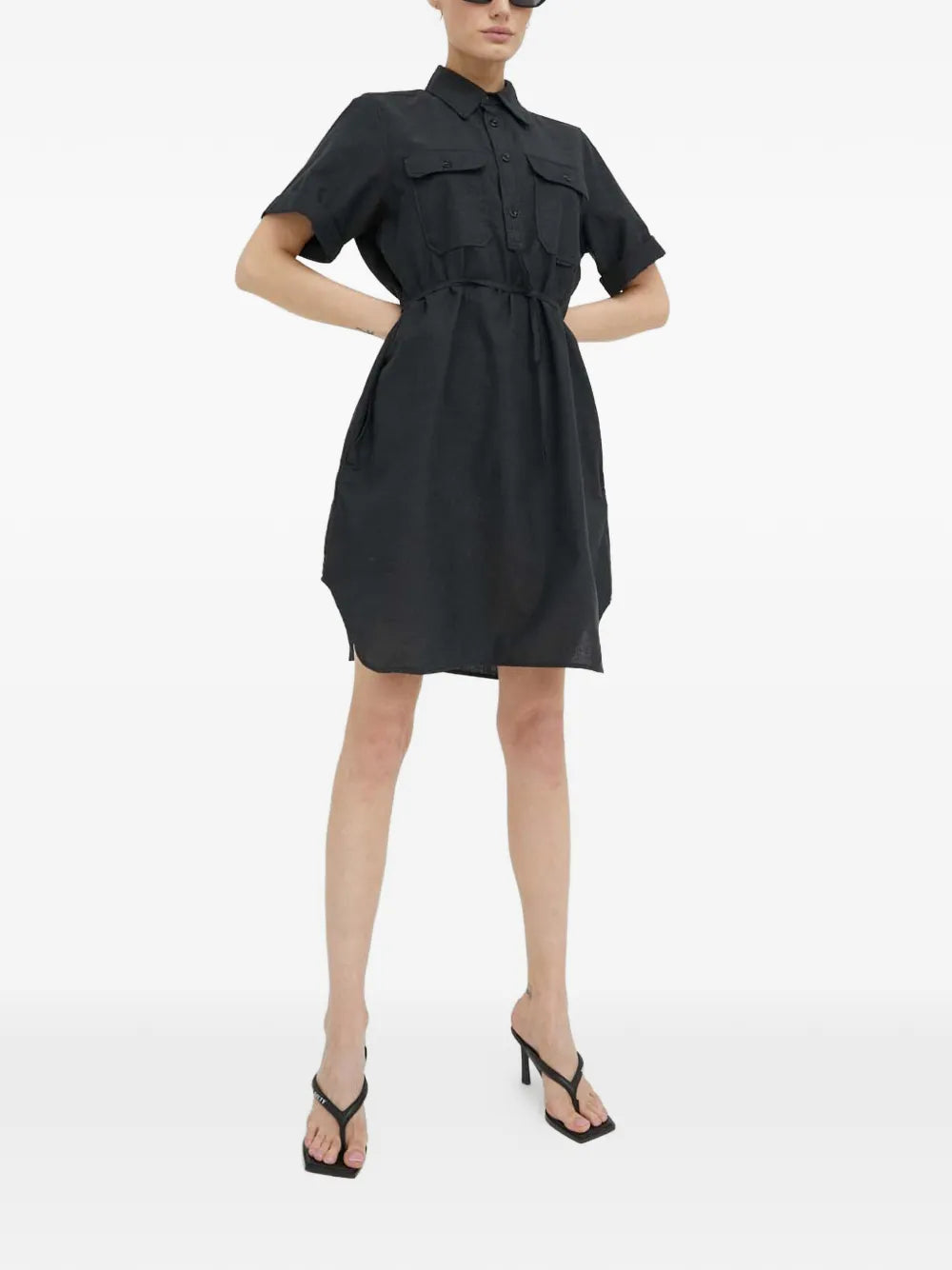 G Star Raw Buttoned Flap Pocket Mini Dress