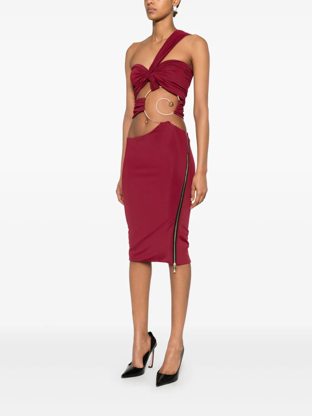 Mitiliane Couture Cut Out Detail Pierced Midi Dress