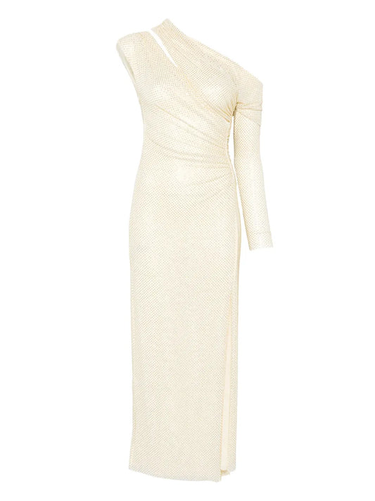 Self Portrait Rhinestone Embellished Gathered Gown