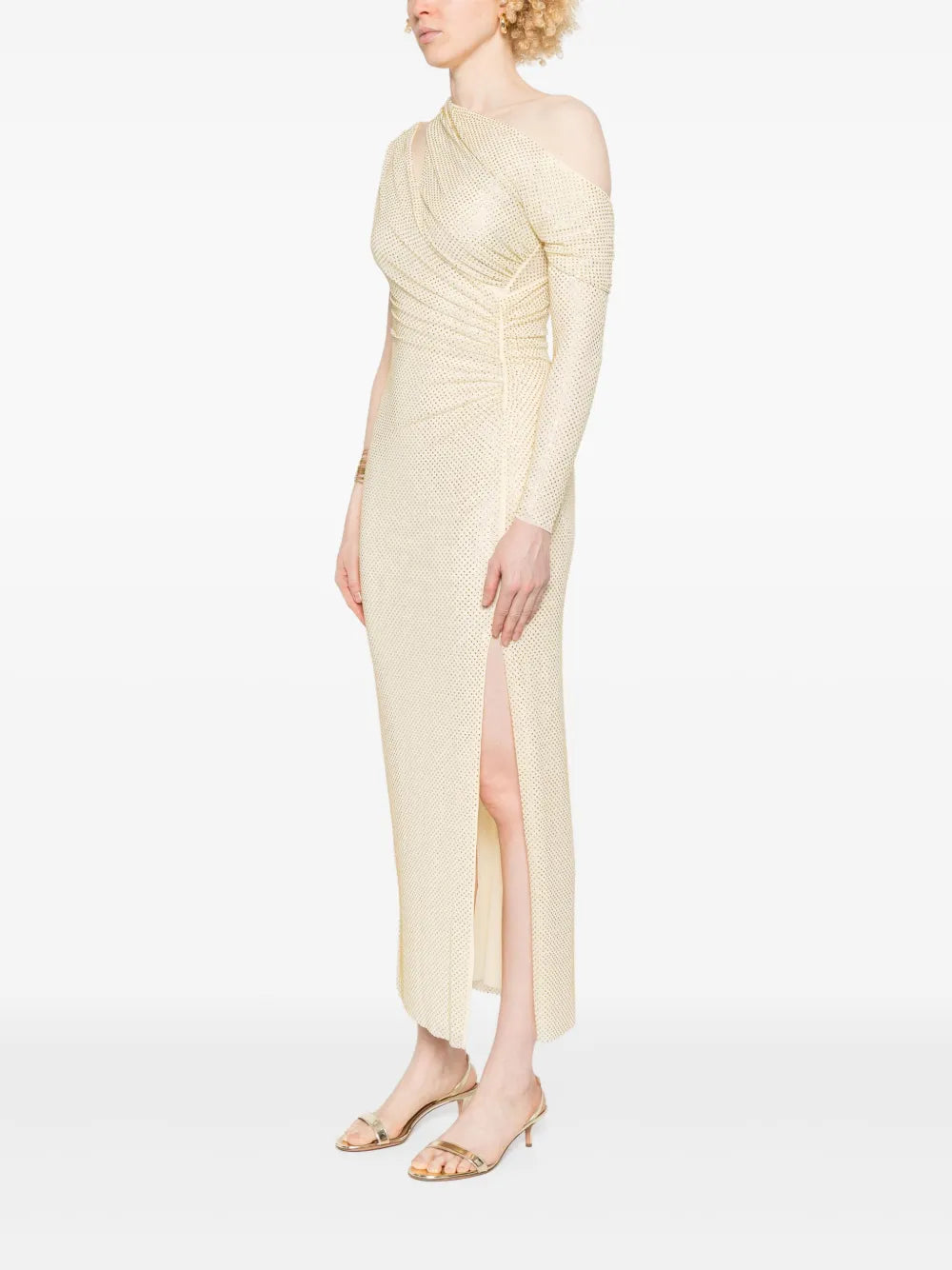 Self Portrait Rhinestone Embellished Gathered Gown