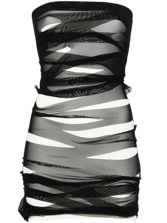 Mm6 Maison Margiela Distressed Finish Mini Dress