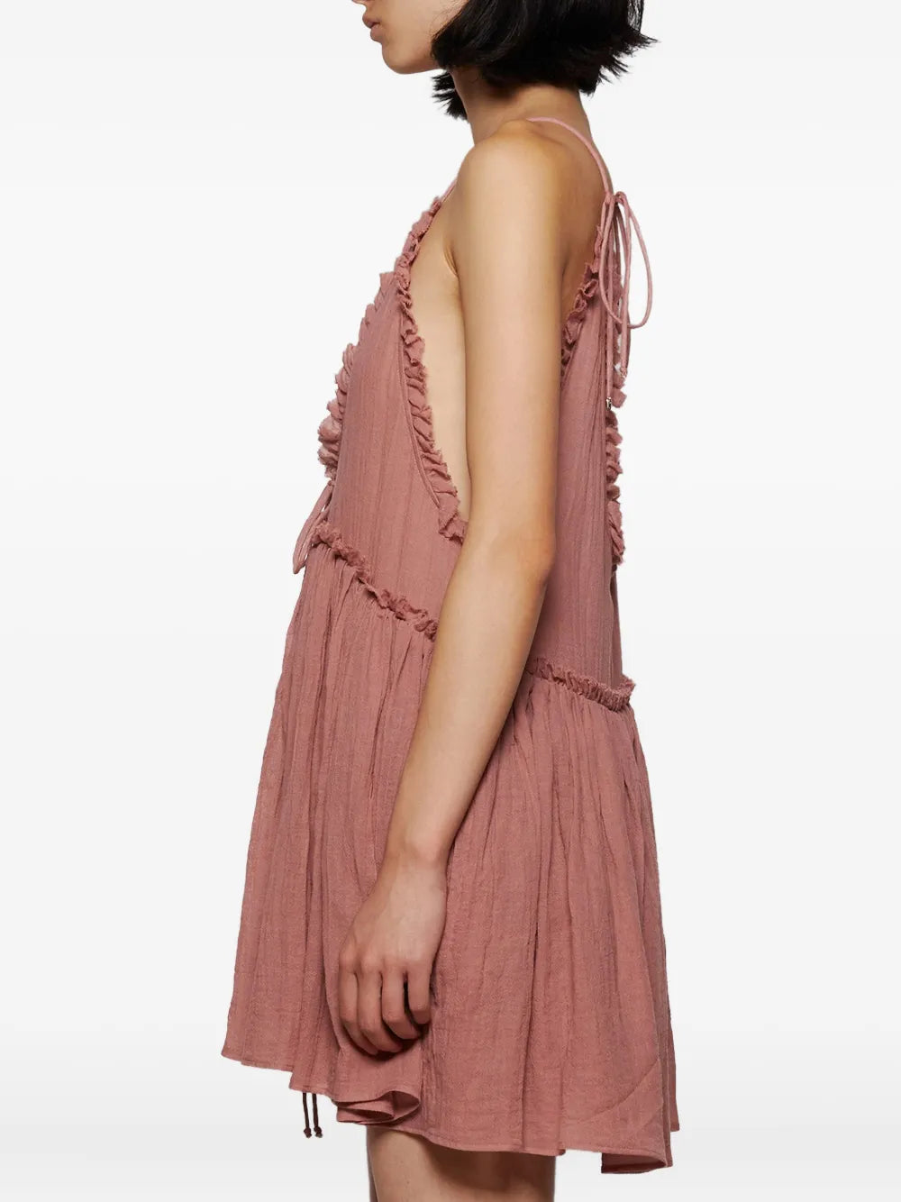 The Attico Ruffled Tie Mini Dress