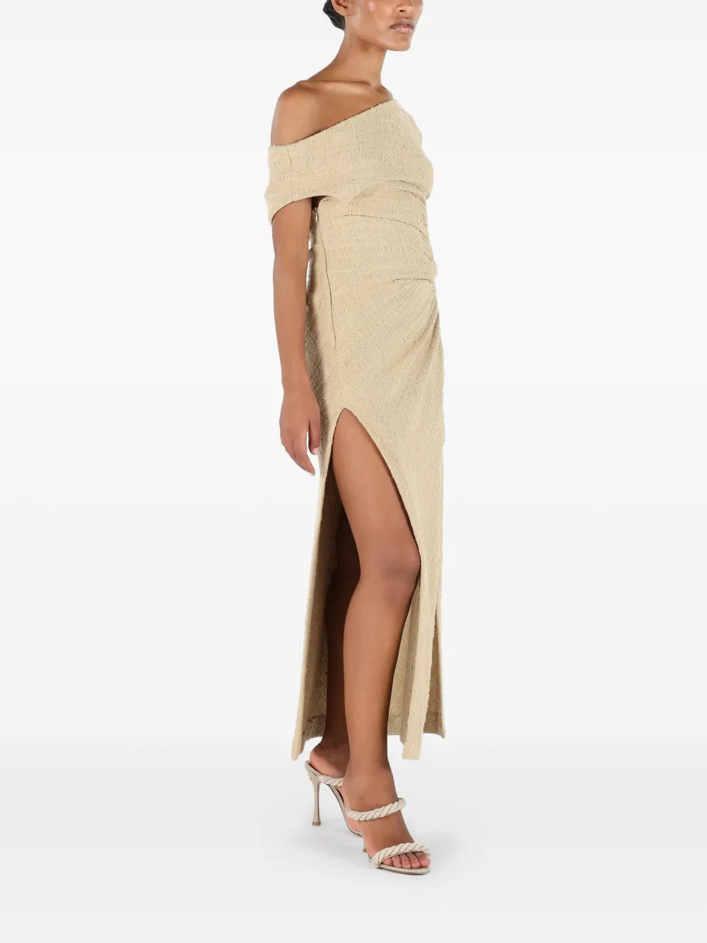 Roberto Cavalli Asymmetric Neck Midi Dress