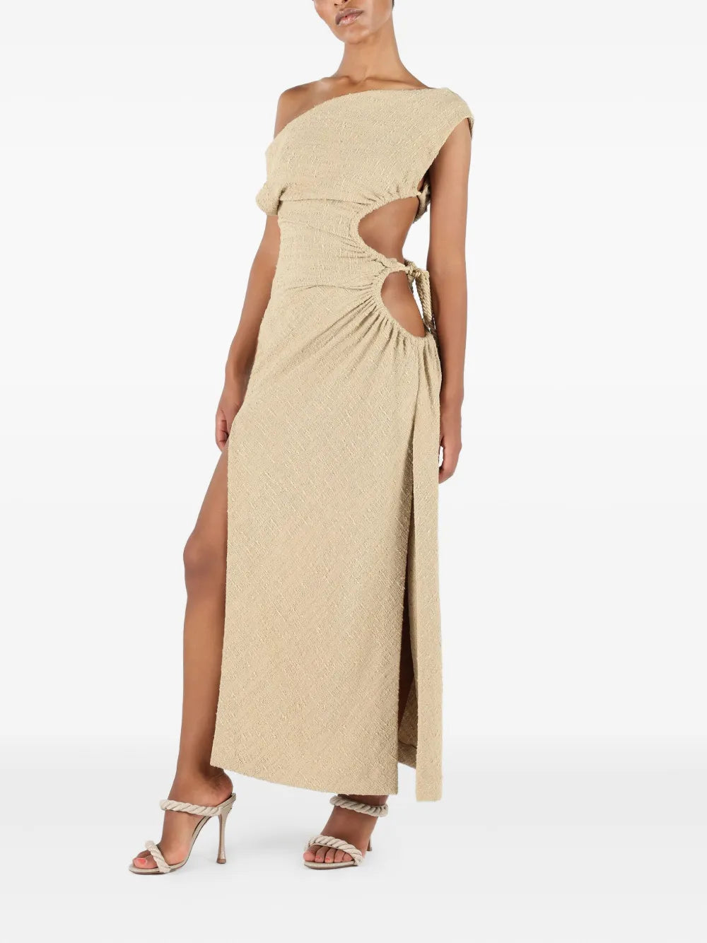 Roberto Cavalli Asymmetric Neck Midi Dress