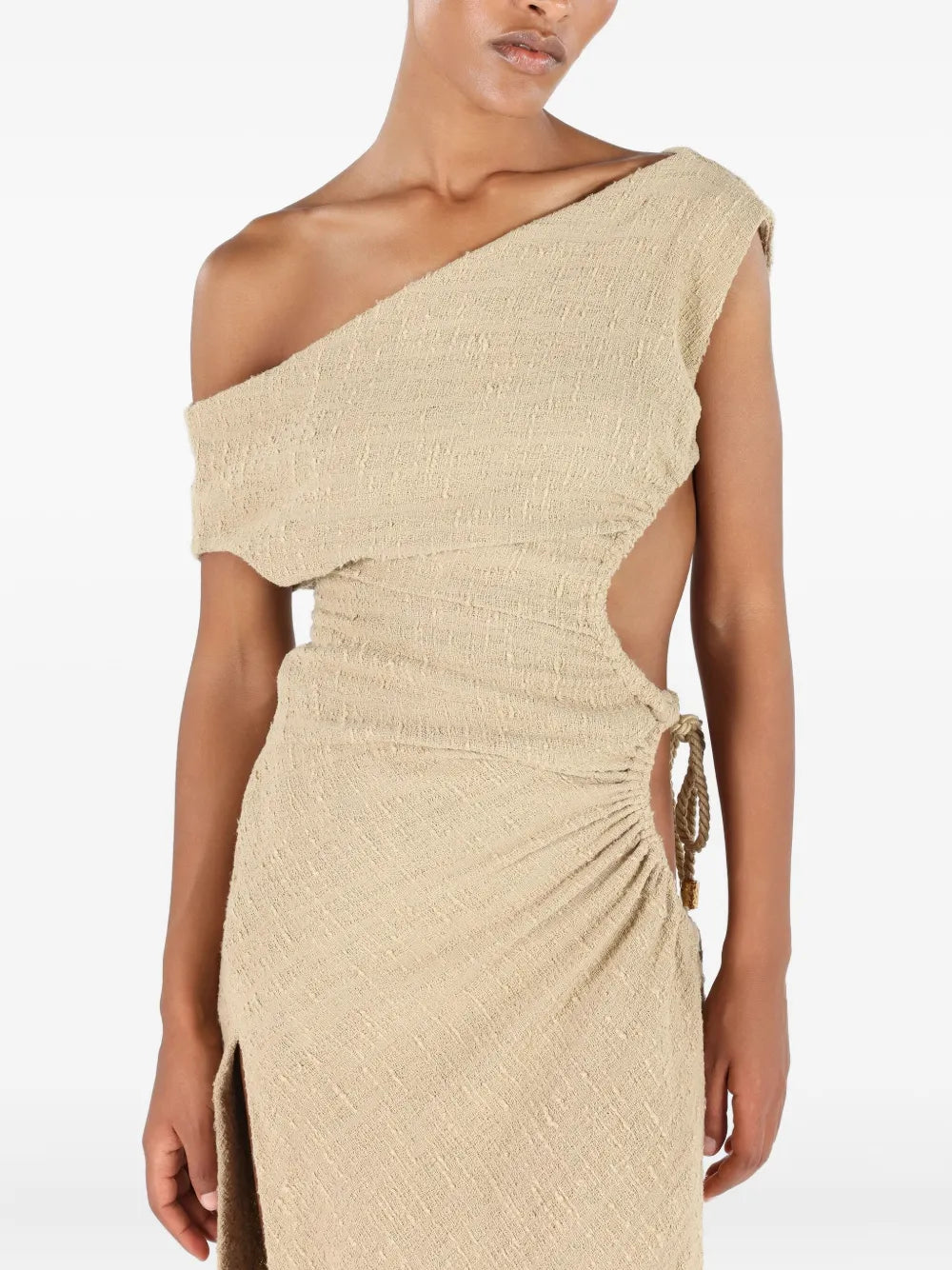 Roberto Cavalli Asymmetric Neck Midi Dress