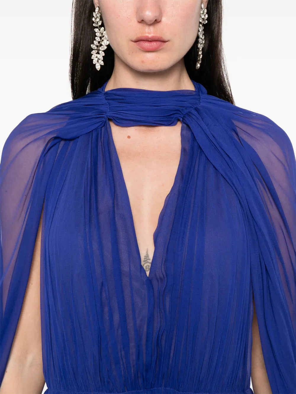 Alberta Ferretti Cape Insert Maxi Dress