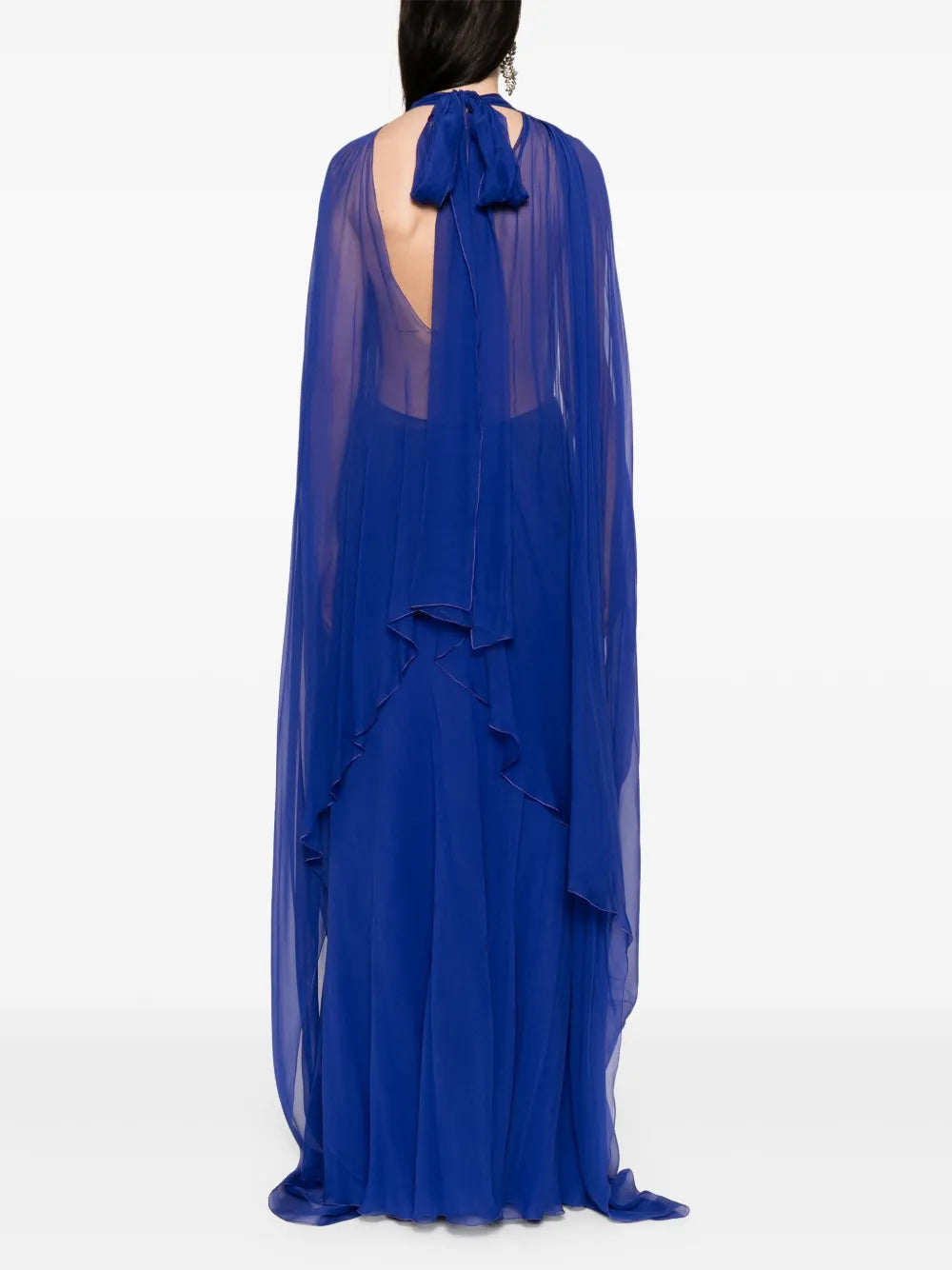 Alberta Ferretti Cape Insert Maxi Dress