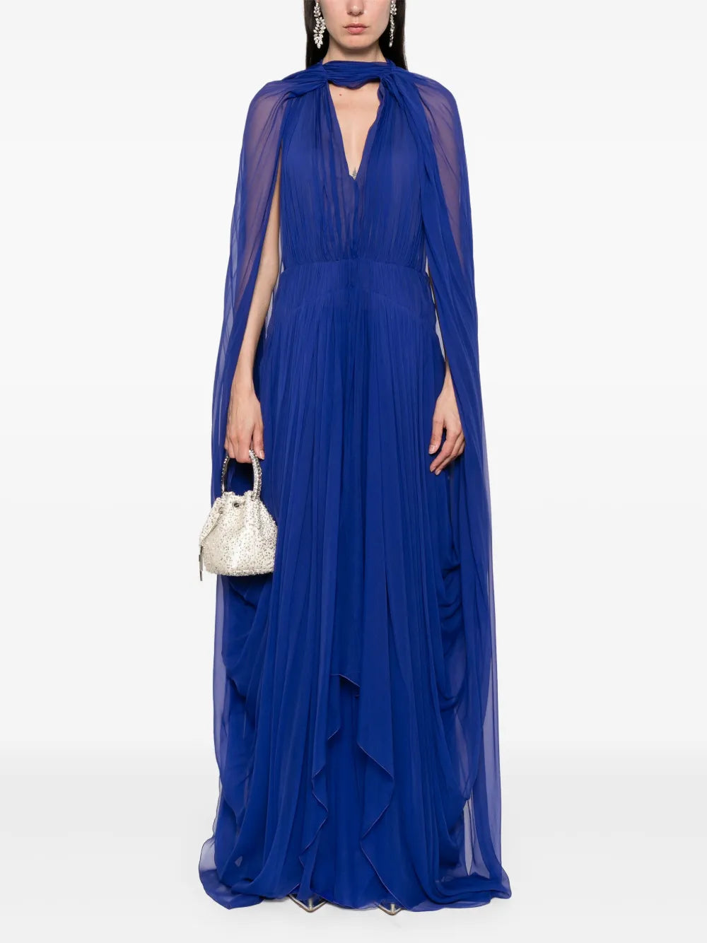 Alberta Ferretti Cape Insert Maxi Dress