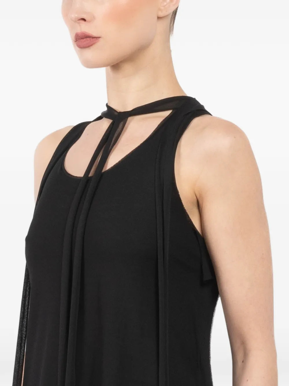 Setchu Tie Neck Mini Dress