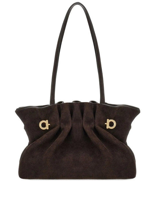 Ferragamo Suede Soft Shoulder Bag