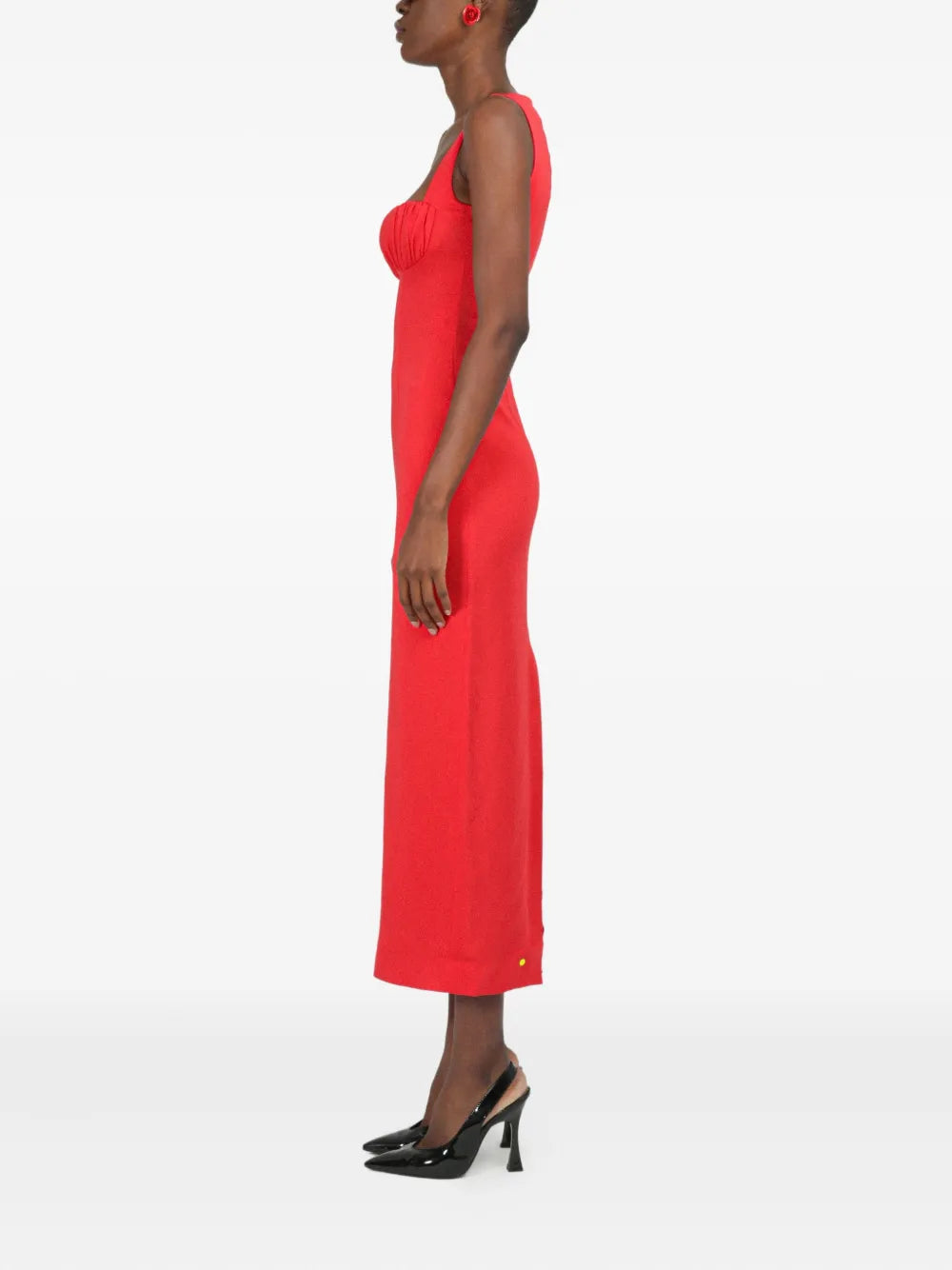 Rowen Rose Gathered Detail Sleeveless Midi Dress