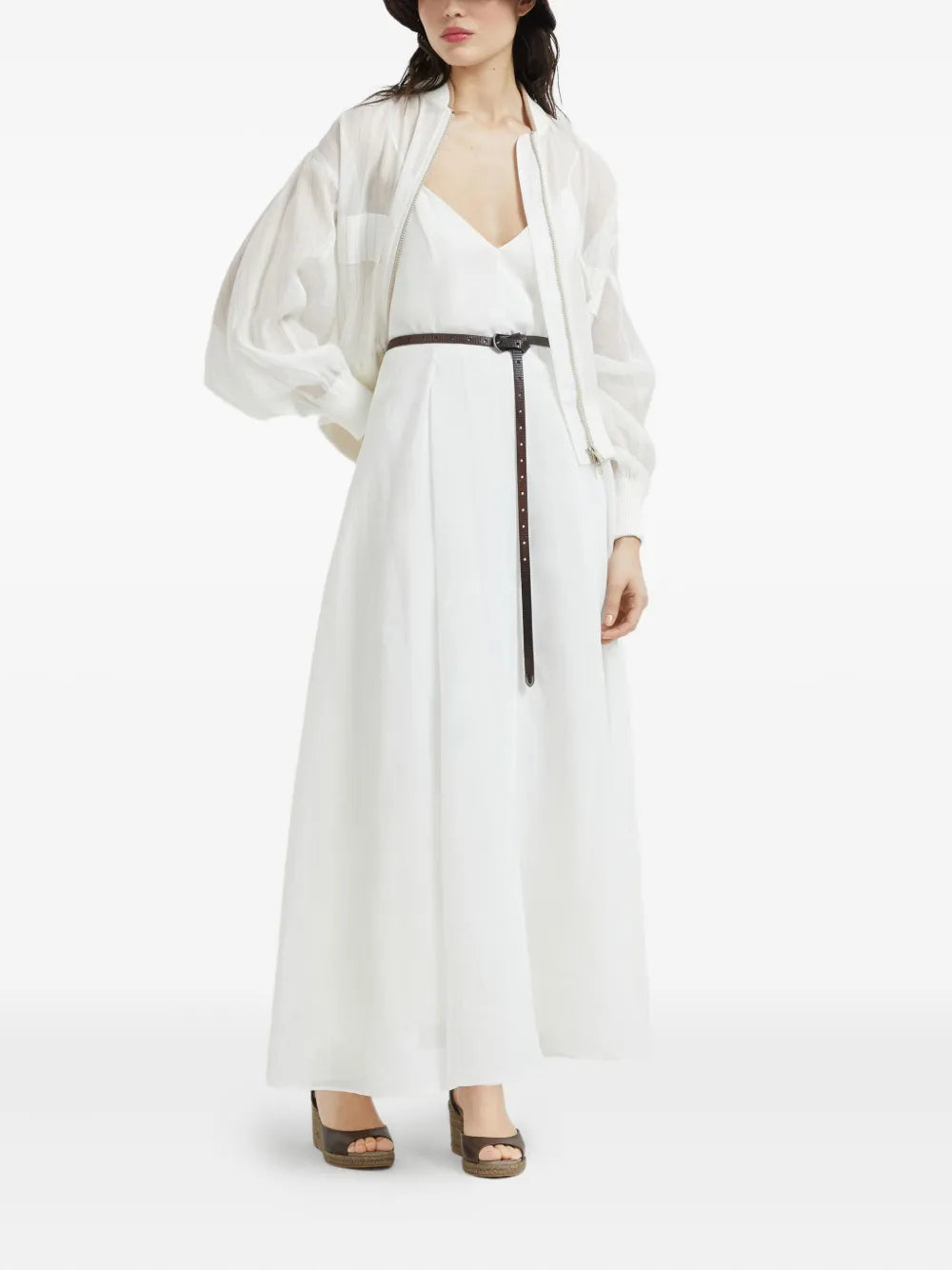 Brunello Cucinelli Monili Chain Detail Organza Dress