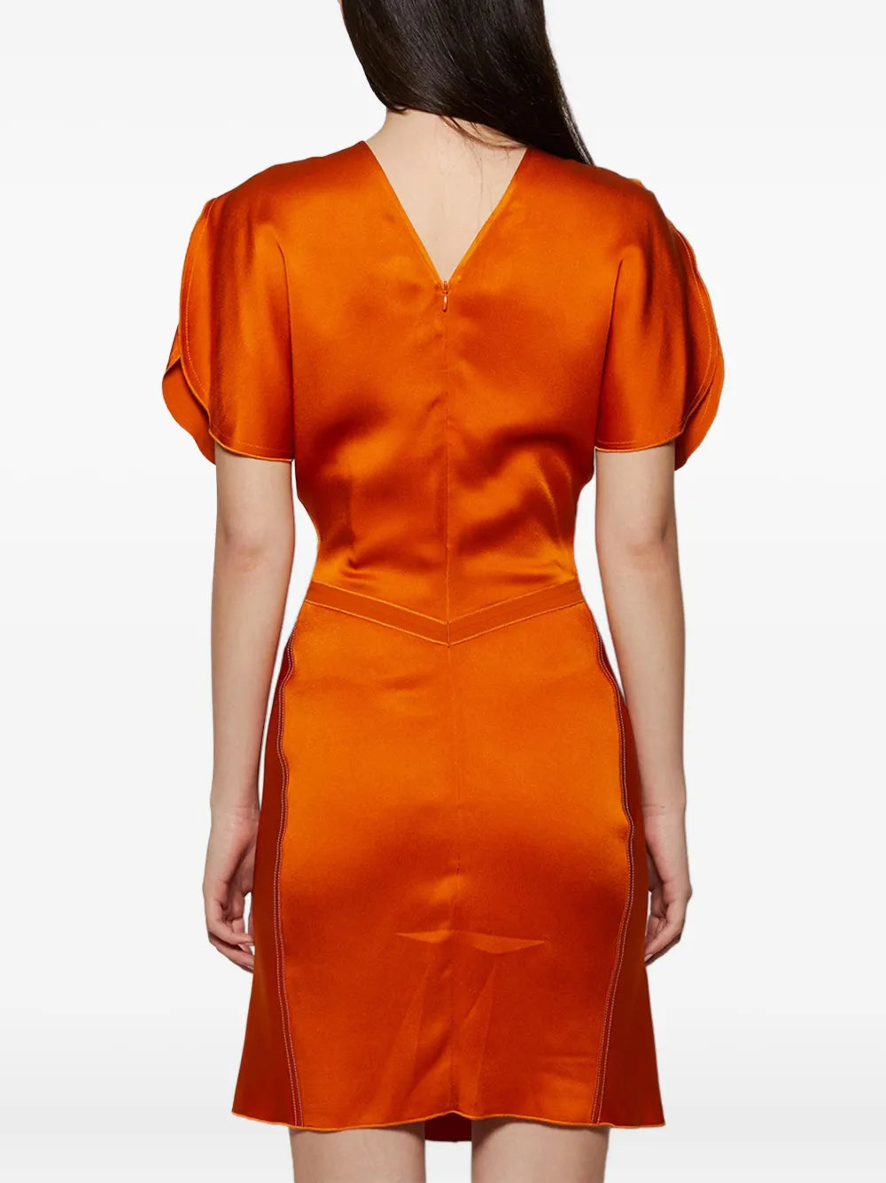 Victoria Beckham Gathered Puff Sleeve Mini Dress