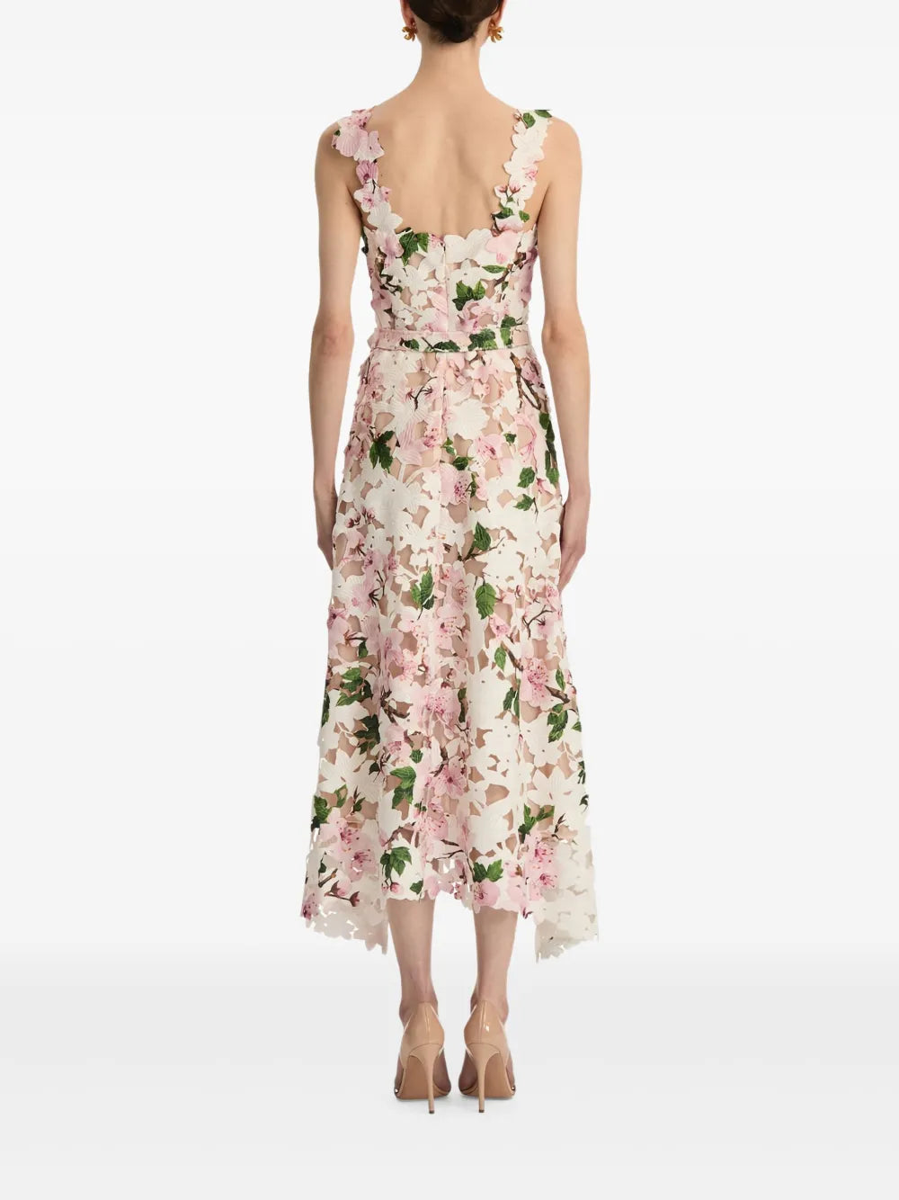 Oscar De La Renta Cherry Blossom Guipure Dress
