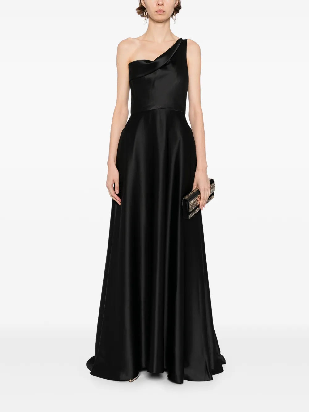 Amsale One Shoulder Draped Gown