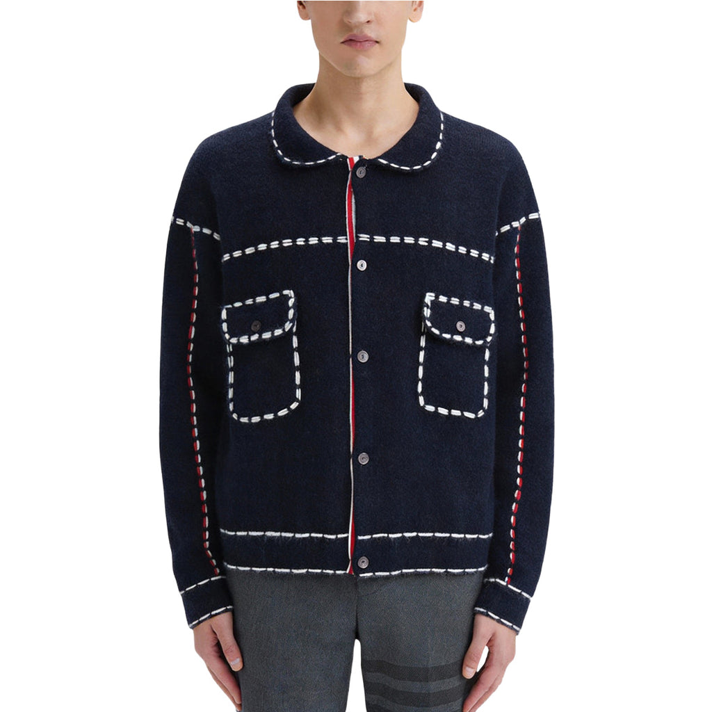 Thom Browne Men's Four-Bar Wool Coat