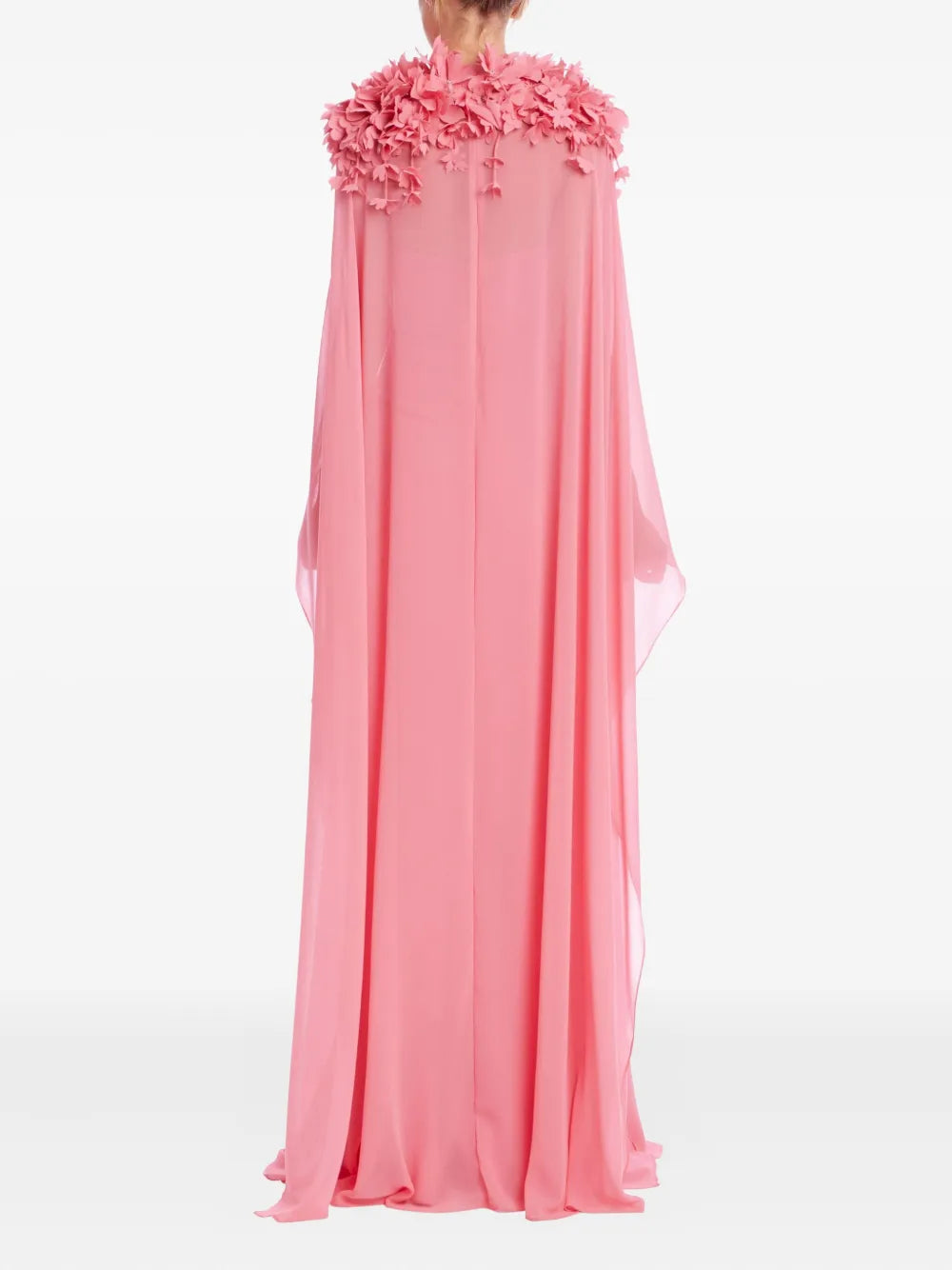 Badgley Mischka Floral Embellished Cape Dress