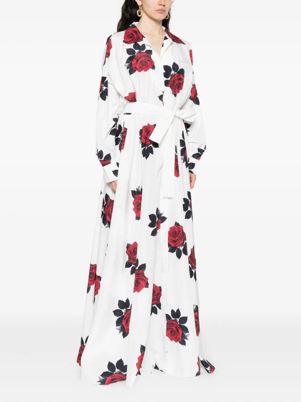 Norma Kamali Rose Print Maxi Dress