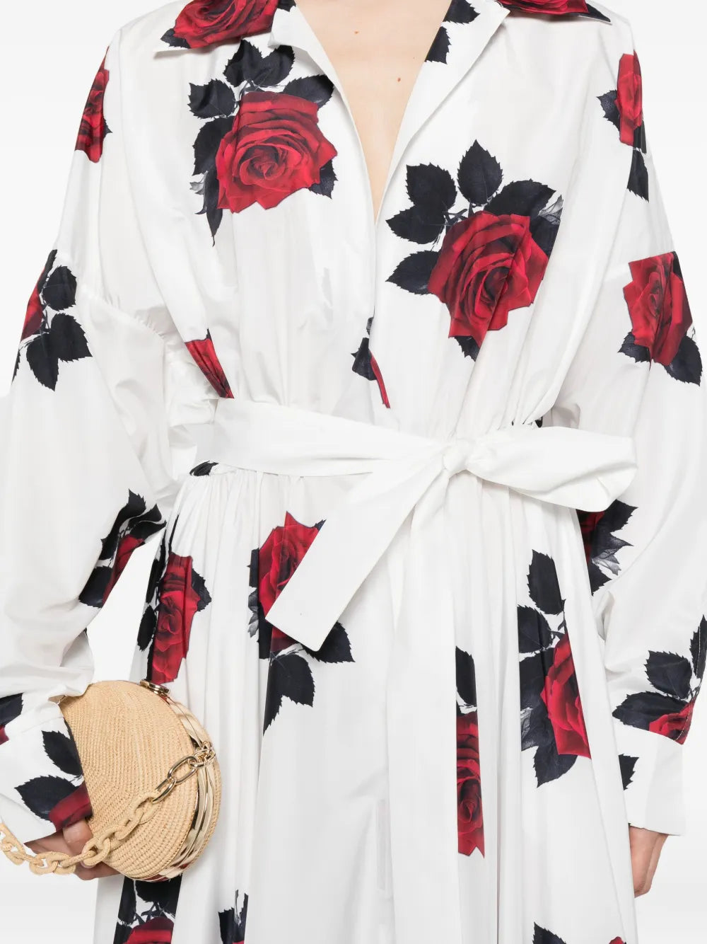 Norma Kamali Rose Print Maxi Dress