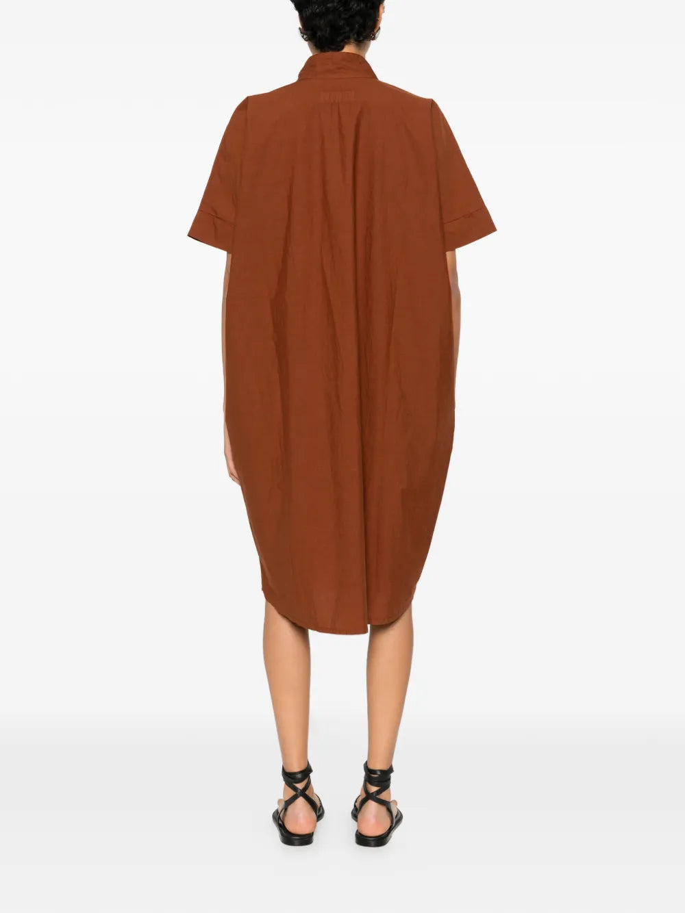 Labo Art Chiara Collared Short Sleeve Midi Dress